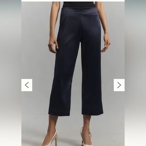 Anthropologie Black Cropped Wide-Leg Pants